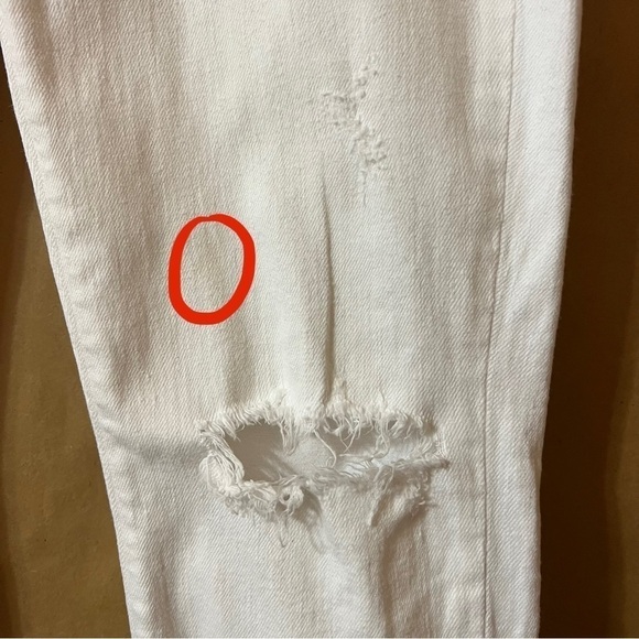 Agolde | Sophie Crop High Rise Distressed Skinny Jeans Raw Hem White Size 29 - Picture 7 of 16